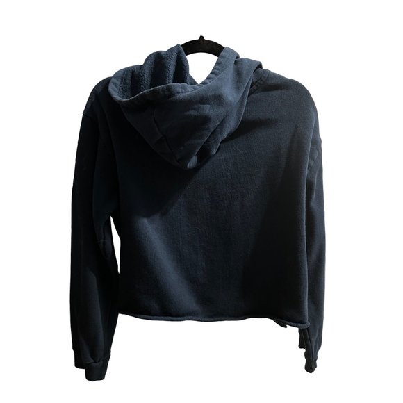 Disney size XL Stitch navy blue cotton blend cropped hoodie - Picture 3 of 8